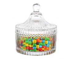 ComSaf Bonboniere mit Deckel Ф10cm Einzelpackung, Zuckerdose aus Glas Klein, Lebensmittelechter Glasbehälter für Snacks