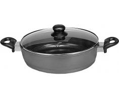 Krüger Karl Servierpfanne rd. m. Gd. 28 cm Potsdam, Aluguss, Schwarz