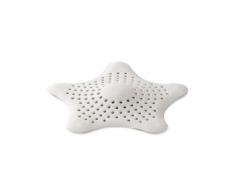 Umbra Starfish Abfluss Haarfänger mit 5 Starken Saugnäpfen – Silikon Abflusssieb und Haar Stopper für Dusche, Badewanne, Waschbecken und Spüle – Hält Abflüsse Frei von Haaren und Kleinteilen, Weiß