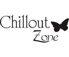 INDIGOS WG20044-90 Wandtattoo w044 Chillout Zone Chilln Chillen Entspannung 96 x 39 cm, silber