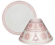 YANKEE CANDLE Mountian Holiday Red Nordic Frosted Großer Schirm + Teller, Glas, Mehrfarbig, 15cm