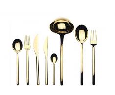 Mepra Due Oro Besteck-Set, 51 Teile, metallisches Geschirr, spülmaschinenfest