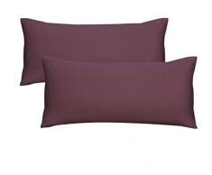 biberna 0077144 Feinjersey Bettwäsche Kopfkissenbezug (Baumwolle) 2x 40x80 cm, brombeer