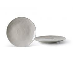 Fill Salbei Set 4 Stück Teller aus Steinzeug, Keramik, Quarz, 25 x 25 x 2.5 cm