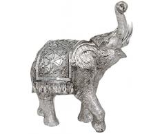 Maturi erhöhte Trunk Buddha Stil Dekofigur Elefant, Metall, Mehrfarbig, 20,3 x 5,08 x 25,4 cm