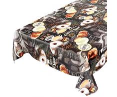 ANRO Wachstuchtischdecke Wachstuch Wachstischdecke Tischdecke abwaschbar Kaffee SÃ¼Ãigkeiten Donuts 220 x 140cm, Dunkelgrau,