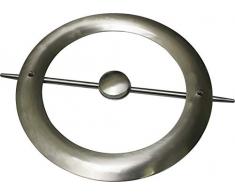 GARDINIA Dekoring mit Stab und Magnet, Zum Drapieren von Gardinen und Vorhangstoffen, Ø 18 cm, Metall, Edelstahl-optik
