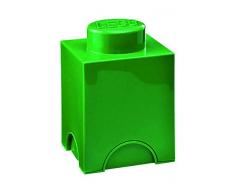LEGO Aufbewahrungsstein, 1 Noppe, Stapelbare Aufbewahrungsbox, 1,2 l, grün