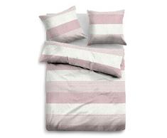 TOM TAILOR 0849790 Melange-Flanell Bettwäsche Garnitur mit Kopfkissenbezug (Baumwolle (60% recycelt)) 1x 155x220 cm + 1x 80x80 cm, Rose