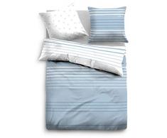 TOM TAILOR 0069836 Satin Bettwäsche Garnitur mit Kopfkissenbezug (Baumwolle) 1x 155x200 cm + 1x 80x80 cm, schlichtweiß