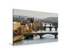 Calvendo Premium Textil-Leinwand 120 cm x 80 cm Quer, Prag | Wandbild, Bild auf Keilrahmen, Fertigbild auf Echter Leinwand, Leinwanddruck: Tschechien Orte Orte