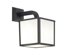 Trio Leuchten LED Aussenwandleuchte 221560142 Cubango, Aluminiumguss, anthrazit, Schirm Acryl weiß, inkl. 1 x E27 5 Watt
