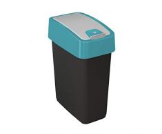 keeeper Premium Abfallbehälter mit Flip-Deckel, Soft Touch, 10 l, Magne, Blau