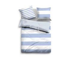 TOM TAILOR 0049769 Linon Bettwäsche Garnitur mit Kopfkissenbezug (Baumwolle) 1x 155x200 cm + 1x 80x80 cm, Jeans