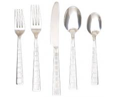 Cambridge Silversmiths 268320R Besteck-Set, Tafelsilber, Motiv: Blüte/Sand, 20-teilig MOSAIK 20 Piece Brushed Finish