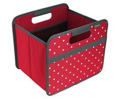 Faltbox Classic Small Hibiskus Rot / Punkte 32x26,5x27,5cm stabil abwischbar Polyester Sommer Urlaub Strand Baggersee Freizeit mit Griffen Klappbox Transportbox Allerlei