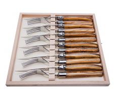 KOM Amsterdam 7069 12 Piece Cutlery Set Steakmesser, edelstahl, Olivenholz