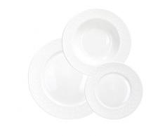 Tognana Tafelservice 18 Stück Margaret, Porzellan, Weiß