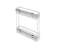 Emuca 8923611 Ausziehbarer Flaschenhalter für Küchenmöbel in Stahl verchromt