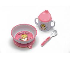 Zak designs 6706-3380 Smiley Baby Geschirr 3-er set in Geschenkbox, pink