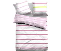 TOM TAILOR 0069967 Satin Bettwäsche Garnitur mit Kopfkissenbezug (Baumwolle) 1x 200x200 cm + 2X 80x80 cm, cyclam