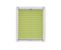 Sunlines Plissee Made in Germany, Tageslicht, Echtcrush Klemmfix, Silbergraue Schiene, 130 x 150, Stoff, GrÃ¼n, 130 x 2.3 x 150 cm