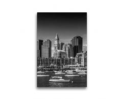 Premium Textil-Leinwand 30 x 45 cm Hoch-Format BOSTON Skyline | Wandbild, HD-Bild auf Keilrahmen, Fertigbild auf hochwertigem Vlies, Leinwanddruck von Melanie Viola