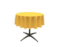La Leinen Polyester Popeline Tischdecke rund, Polyester, Yellow Dark, 147,32 cm