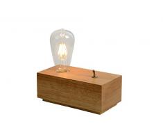 Lucide EDISON - Tischlampe - LED - E27 - 1x5W 2700K - Helles Holz