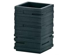 kela Zahnbürstenhalter Posidon aus Poly in schwarz, Plastik, 7 x 7 x 10.5 cm