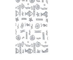 Ridder 46317S-350 Duschvorhang Textil ca. 180 x 200 cm, Neptun grau inklusive Ringe