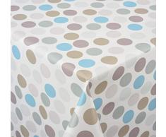 Venilia Confetti Tischdecke Mehrfarbig Taupe Tischtuch Tischwäsche Wachstuch pflegeleicht wasserabweisend Rund, Pvc-Polyester, 140 x 140 cm