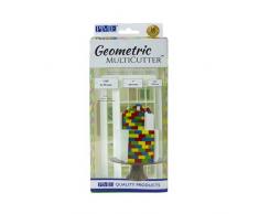 PME GMC174 Geometric MultiCutter-Brick, Set of 3 Geometrischer Ausstechformen, Backsteinmauer, kleinstückigem, mittelgroßer und großformatigen, ABS Kunststoff, weiß