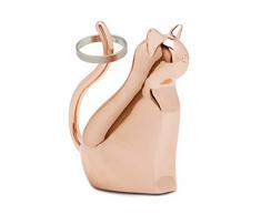 Umbra Anigram Katzen Ringhalter – Moderne Ringablage, Ideales Gastgeschenk, Metall / Kupfer