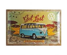 Nostalgic-Art 24004 Volkswagen - VW Bulli - Get Lost | Retro Blechschild | Vintage-Schild | Wand-Dekoration | Metall | 40x60 cm