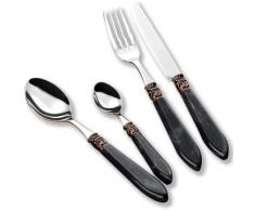 Esmeyer 528946 30-teilig Besteck Set Helena 18/10 schwarz