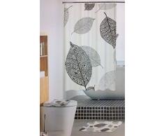 GMMH Duschvorhang Anti Schimmel Effekt Badewannenvorhang Wasserdicht inkl.12 Ringe (Blätter)