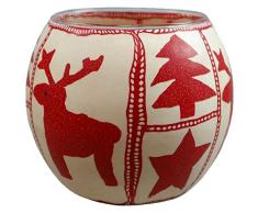Himmlische Düfte Geschenkartikel GmbH Nordic Winter im Norden mit Elch Windlicht, Glas, bunt, 11x11x9 cm