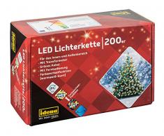 Idena 31098 - LED Lichterkette mit 200 LED, Farbwechselfunktion in warm weiß und bunt, mit 8 Stunden Timer Funktion, Innen und Außenbereich, für Partys, Weihnachten, Deko, Hochzeit, ca. 24,9 m