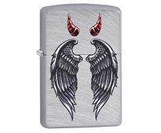Zippo Wings and Horns Design Feuerzeug, Messing, Silber, one Size