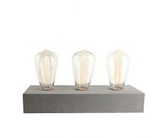 The Home Deco Factory hd1566 Deko Lichterkette Vintage mit 3 Lampen Metall grau