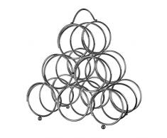 Premier Housewares Omega Dreieckiges Weinregal für 6 Flaschen, chromdraht, Silber, 16x30x34.5