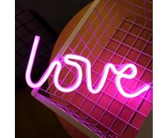 LED-Neonschilder für Wanddekoration, USB- oder batteriebetrieben, Nachtlichter, Kunst-Dekoration, Tischlichter, Dekoration für Zuhause, Party, Wohnzimmer Modern Love - Pink