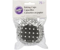 Wilton Backförmchen in Standardgröße, gepunktet, 75 Stück, Schwarz