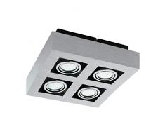 EGLO Aufbauleuchte, Aluminium, 5 W, alu-gebürstet, chrom, schwarz