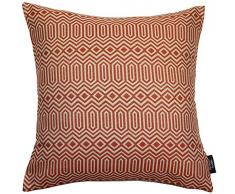 McAlister Textilien Colorado Kissenbezug in Terracotta Orange 45 x 45 cm gewobenes geometrisches Jacquard Muster Deko Kissenhülle im Ethno-Design für Sofa, Couch