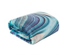 Eurofirany Decke Tagesdecke Wohndecke Flauschig Soft Leopard Muster Tiermotiv Weich Wohnzimmer Schlafzimmer Couchdecke Sofadecke Überwurf, Türkis, 150x200cm