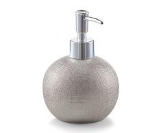 Zeller 18753 Seifenspender Glitter, Steinzeug, silber, ca. Ø 10,3 x 14,5 cm