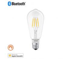 OSRAM SMART+ LED Filament Edison, Bluetooth Lampe mit E27 Sockel, dimmbar, ersetzt 50W Glühbirne, warmweiß , Kompatibel mit Apple Homekit und LEDVANCE Smart+ App für Android