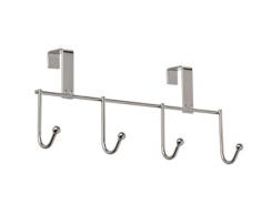 Wenko Tür-Hakenleiste, 4 Haken, 24 x 10 x 6 cm, silber glänzend